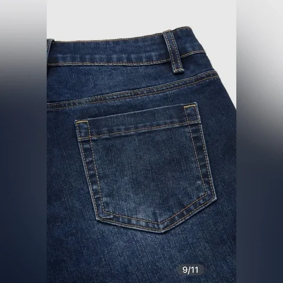 Flamingals Wash Seam Front Mid Rise Straight Leg Jeans Size Large NWT - Picture 9 of 13